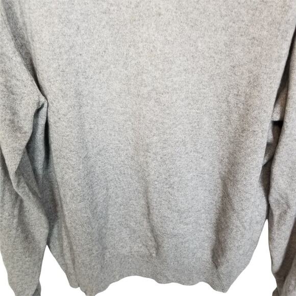 Hathaway Platinum Mens Cashmere Silk Sweater Sz L Quiet Luxury Minimalist Gray - Picture 3 of 7